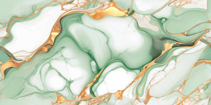 Emerald Green & Gold Liquid Marble Wall Art Canvas Office Home Room Framed 120x60cm