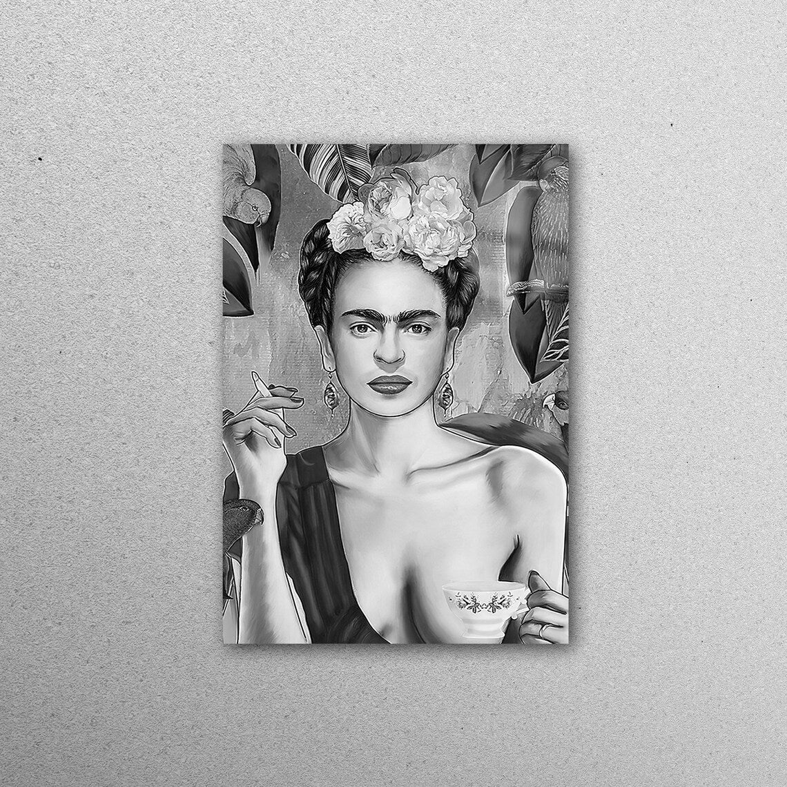 Frida Smoke Birds Jungle Acrylic Glass Print Tempered Glass Wall Art 100% Made in Australia Ready to Hang