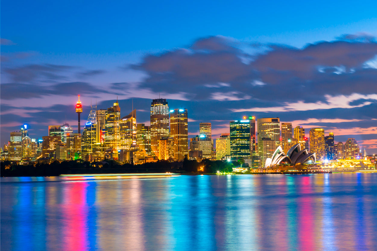 Sydney Opera House Night Skyline Wall Art Decor 100% Australian Made