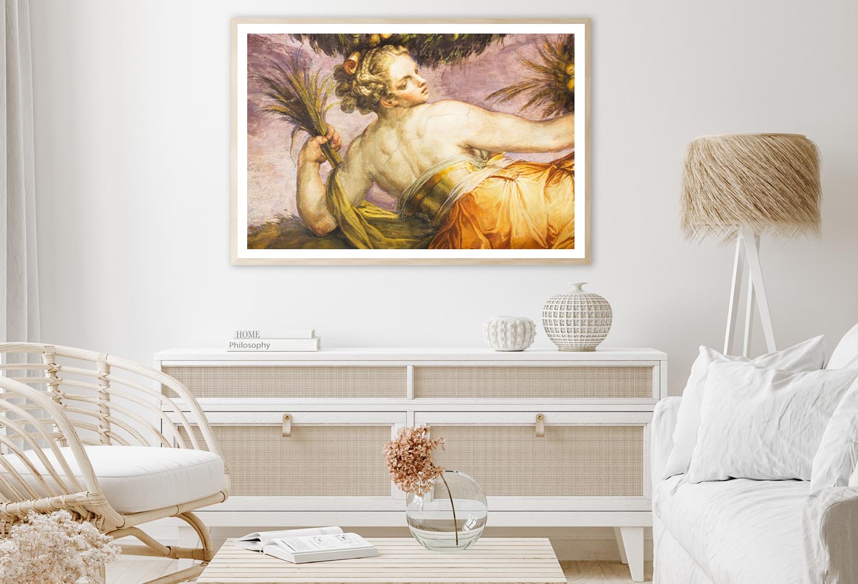 Old Fresco with Beautiful Woman from Palazzo Vecchio in Florence Home Decor Premium Quality Poster Print Choose Your Sizes