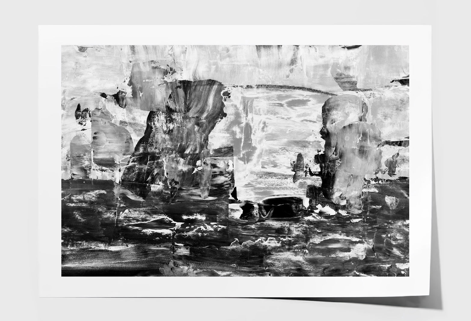 B&W Abstract Modern Acrylic Oil Painting Limited Edition High Quality Print Unframed Roll Canvas None