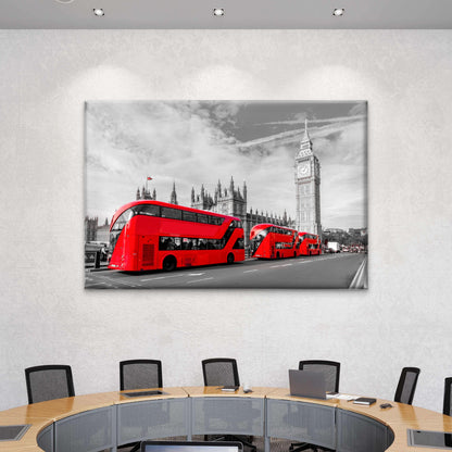 Houses of Parliament Red Double Decker Bus Big Ben London Wall Art Decor 100% Australian Made