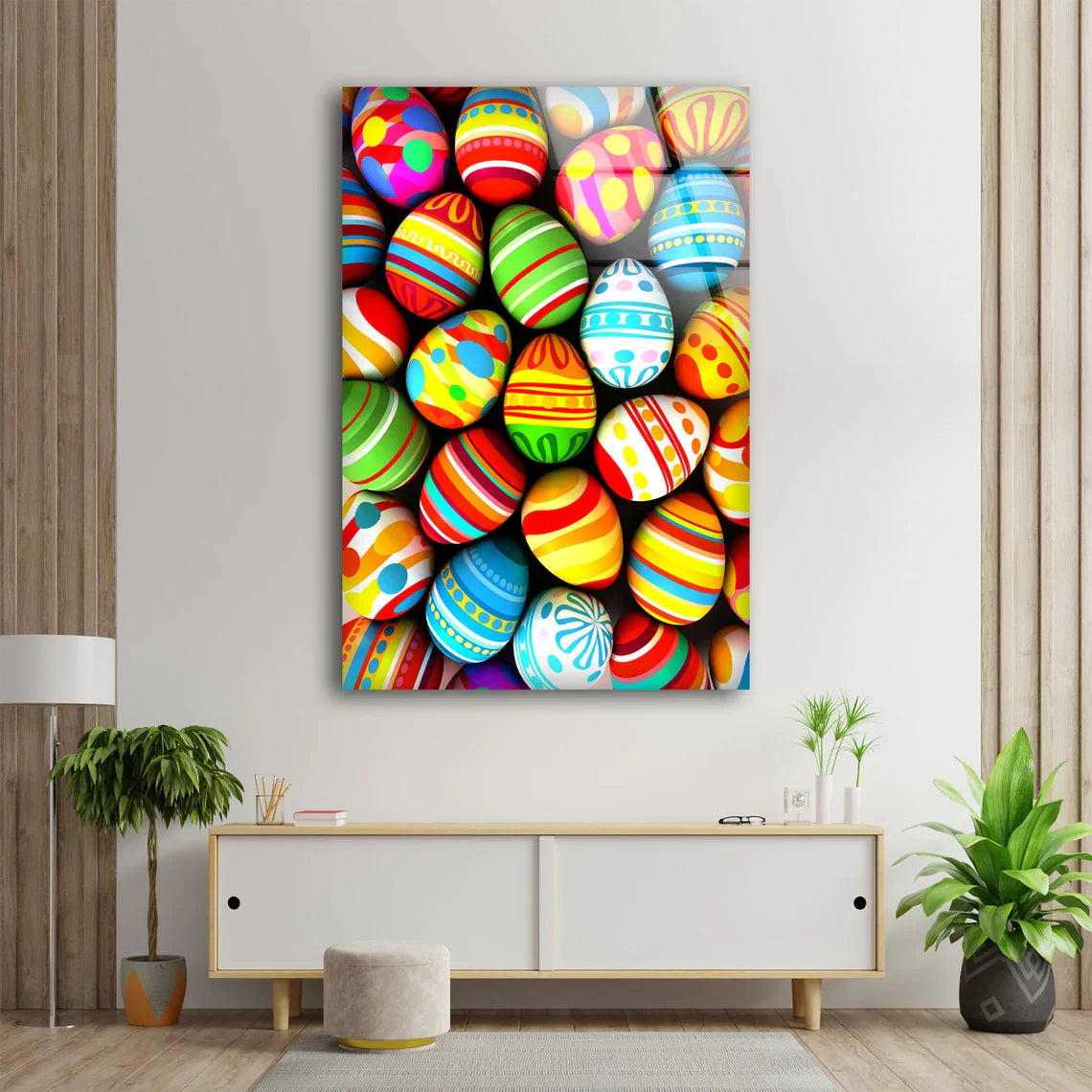 Colorful Easter Eggs UV Direct Aluminum Print Australian Made Quality