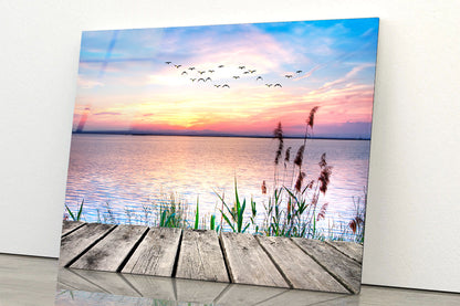 Sunset Lake Acrylic Glass Print Tempered Glass Wall Art 100% Made in Australia Ready to Hang