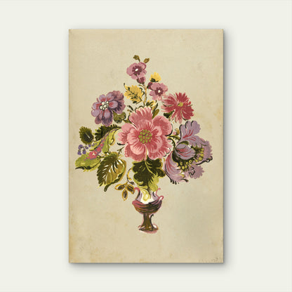 Colorful Bouquet Floral Vase 60x90cm Metal Print Ready to Hang