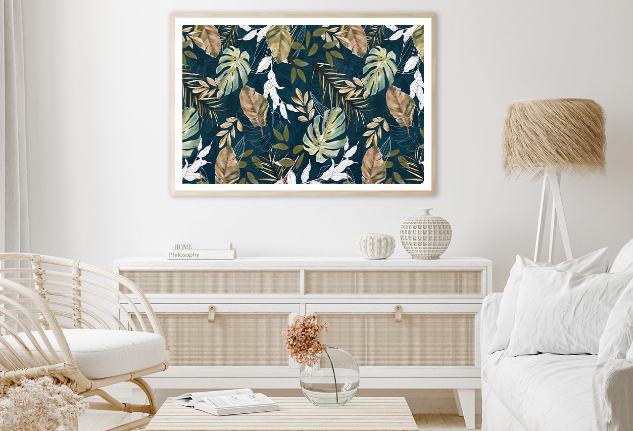 Beautiful Pattern of Tropical Leaves Home Decor Premium Quality Poster Print Choose Your Sizes