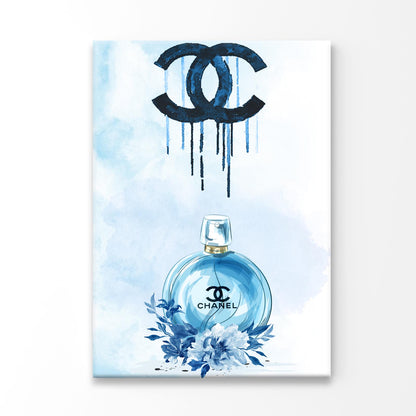 Luxury Blue Perfume with Flowers Print 100% Australian Made