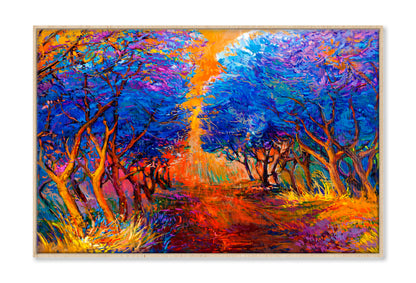 Autumn Forest Oil Painting Wall Art Limited Edition High Quality Print Canvas Box Framed Natural
