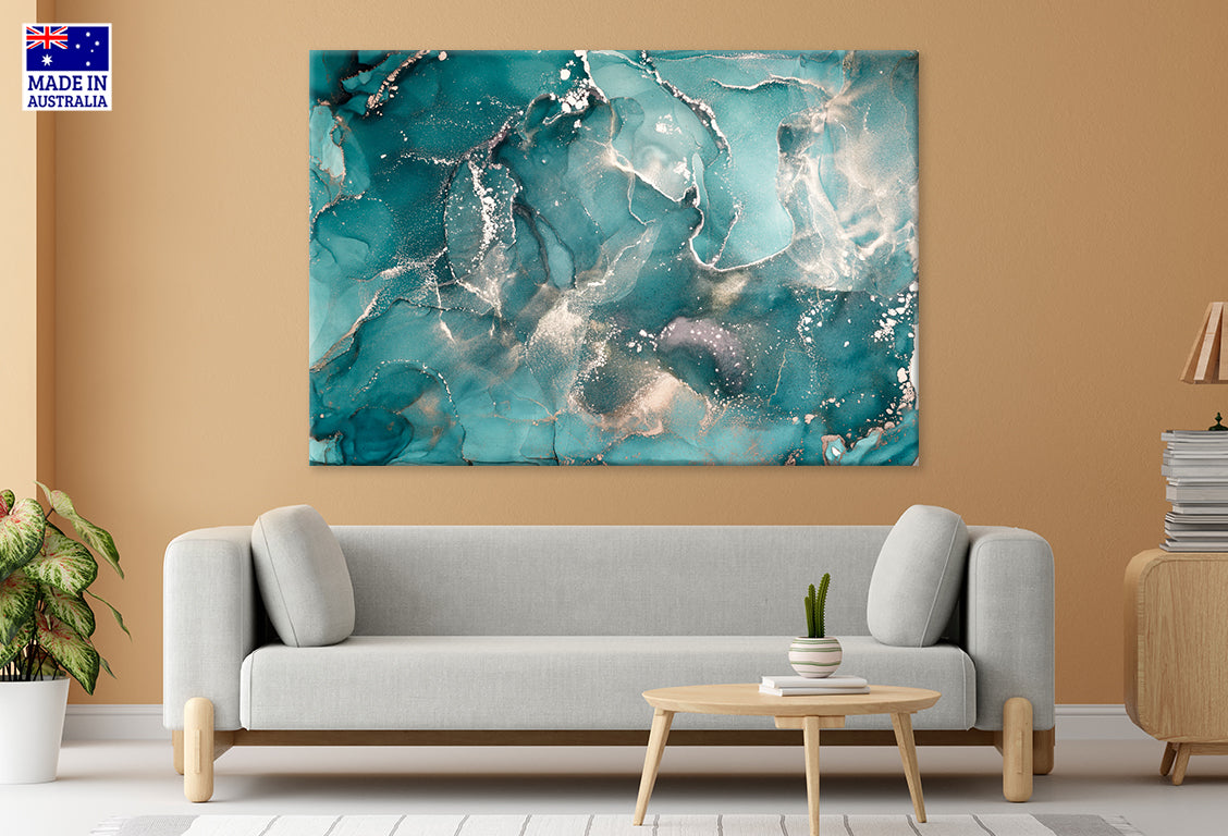 Abstract Ocean Green Colored Marble Wall Art Decor 100% Australian Made