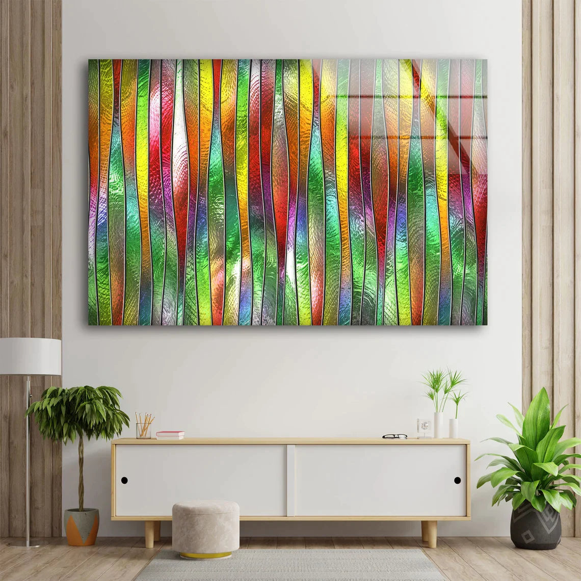 Colorful Lines Abstract UV Direct Aluminum Print Australian Made Quality
