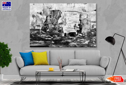 B&W Abstract Modern Acrylic Oil Painting Limited Edition High Quality Print