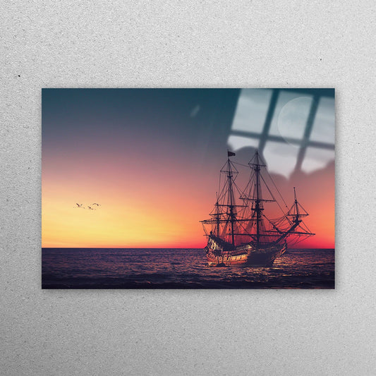 Seascape Boat Wall Art Acrylic Glass Print Tempered Glass Wall Art 100% Made in Australia Ready to Hang