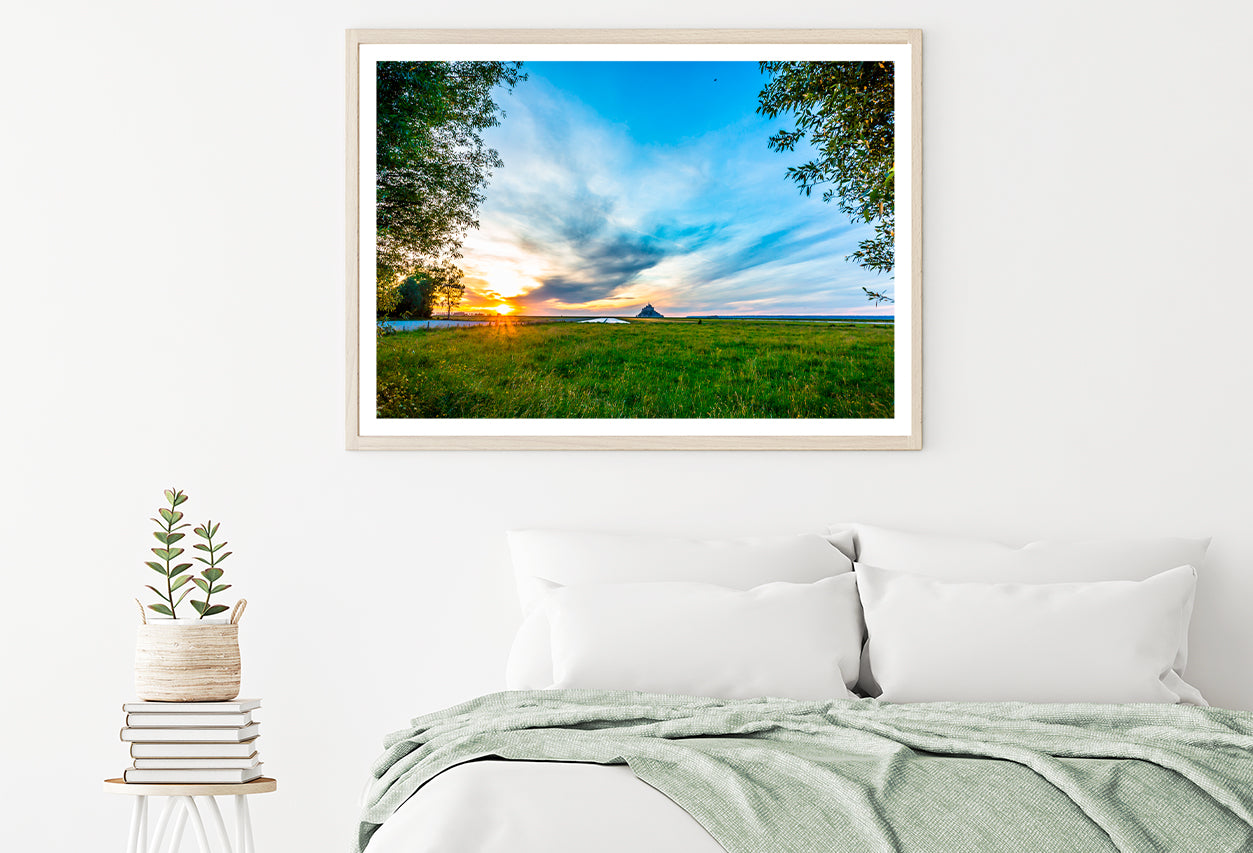 A Grassy Field under a Cloudy Sky Home Decor Premium Quality Poster Print Choose Your Sizes