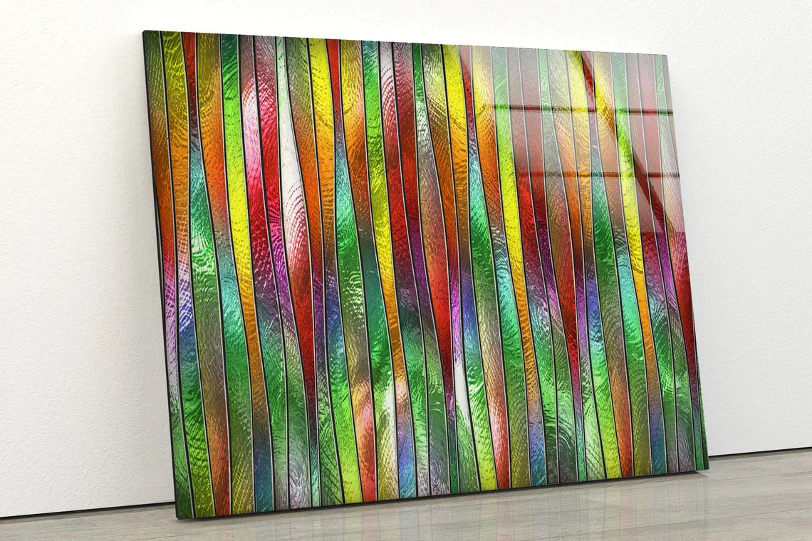 Colorful Lines Abstract UV Direct Aluminum Print Australian Made Quality