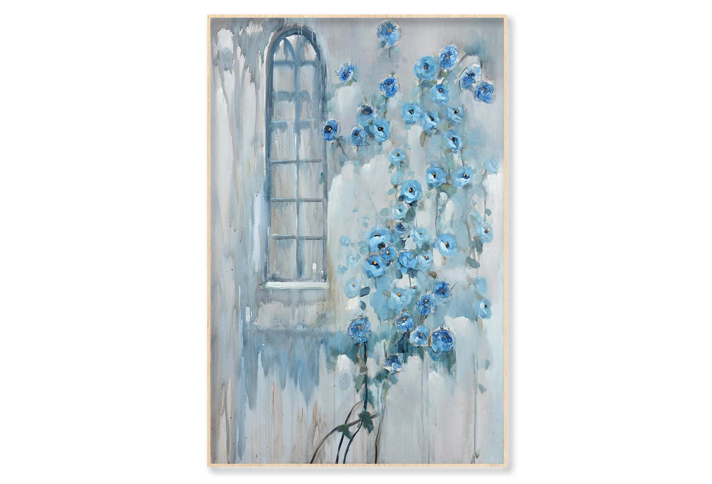 Spring, Flowers, Windows, Light Blue Wall Art Limited Edition High Quality Print