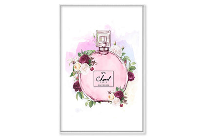 Pink Elegant Perfume Wall Art Limited Edition High Quality Print Canvas Box Framed White