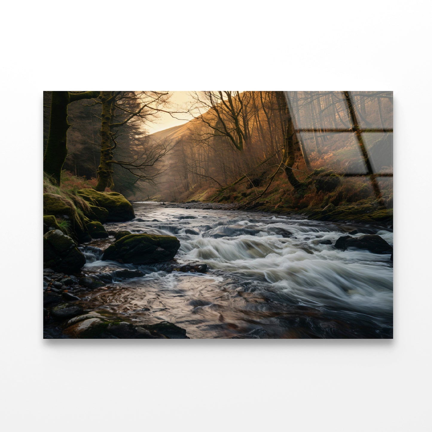 The River Flows through the Mountains of Wales Acrylic Glass Print Tempered Glass Wall Art 100% Made in Australia Ready to Hang