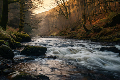 The River Flows through the Mountains of Wales Home Decor Premium Quality Poster Print Choose Your Sizes