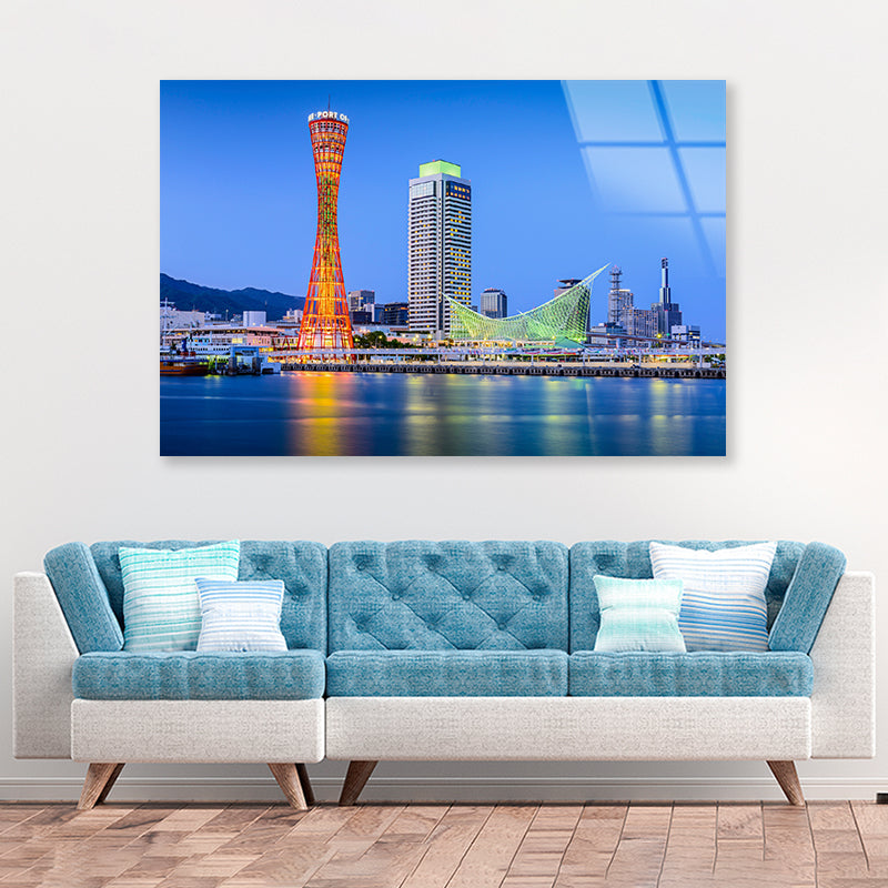 Kobe City Skyline with Kobe Tower Acrylic Glass Print Tempered Glass Wall Art 100% Made in Australia Ready to Hang