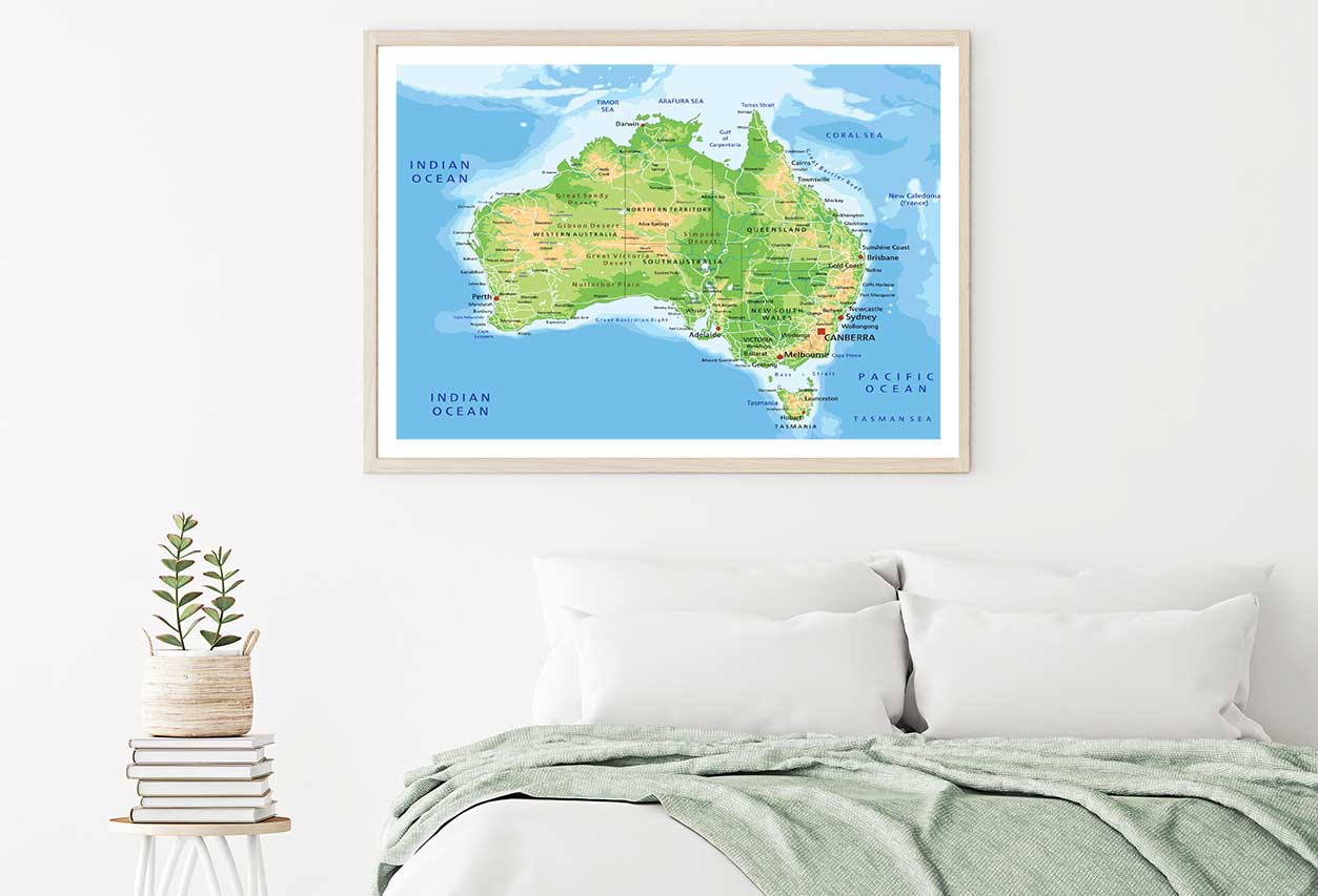 Australian Map Vector Home Decor Premium Quality Poster Print Choose Your Sizes