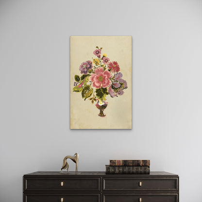 Colorful Bouquet Floral Vase 60x90cm Metal Print Ready to Hang
