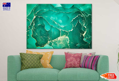 Green Abstract Fluid Art Print 100% Australian Made