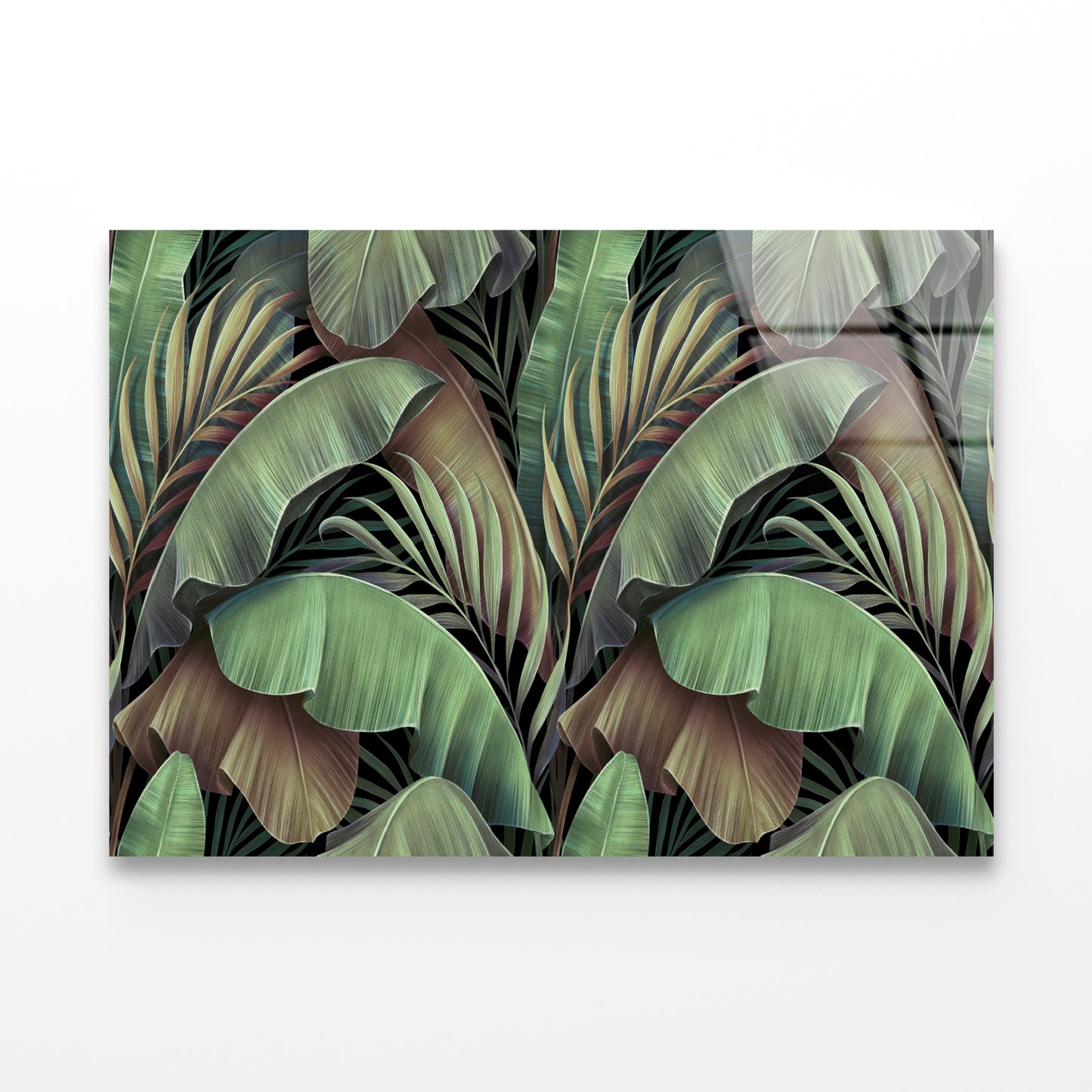 Banana Leaves Abstract Design Acrylic Glass Print Tempered Glass Wall Art 100% Made in Australia Ready to Hang