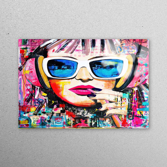 Girl Graffiti Wall Art Acrylic Glass Print Tempered Glass Wall Art 100% Made in Australia Ready to Hang