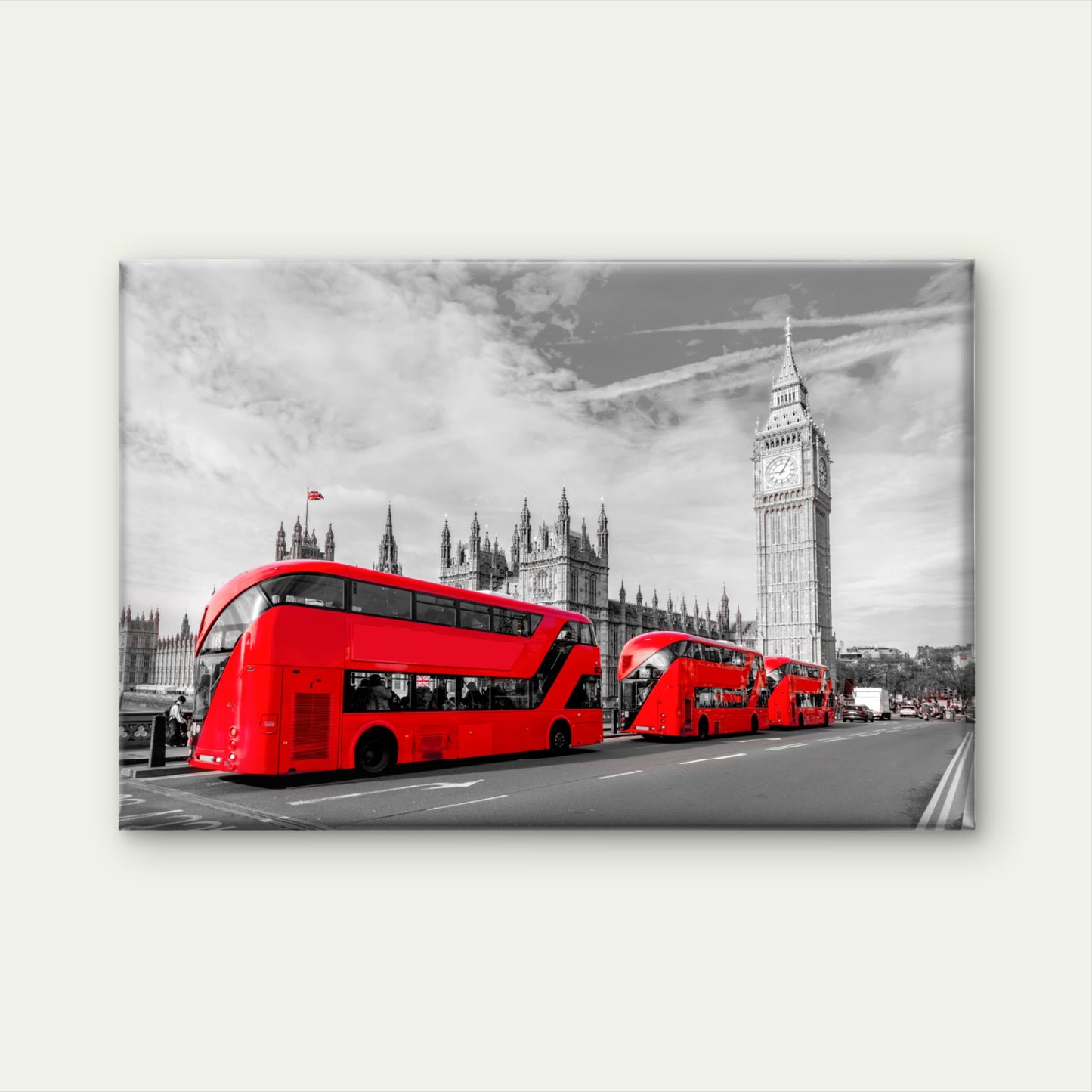 Houses of Parliament Red Double Decker Bus Big Ben London Wall Art Decor 100% Australian Made