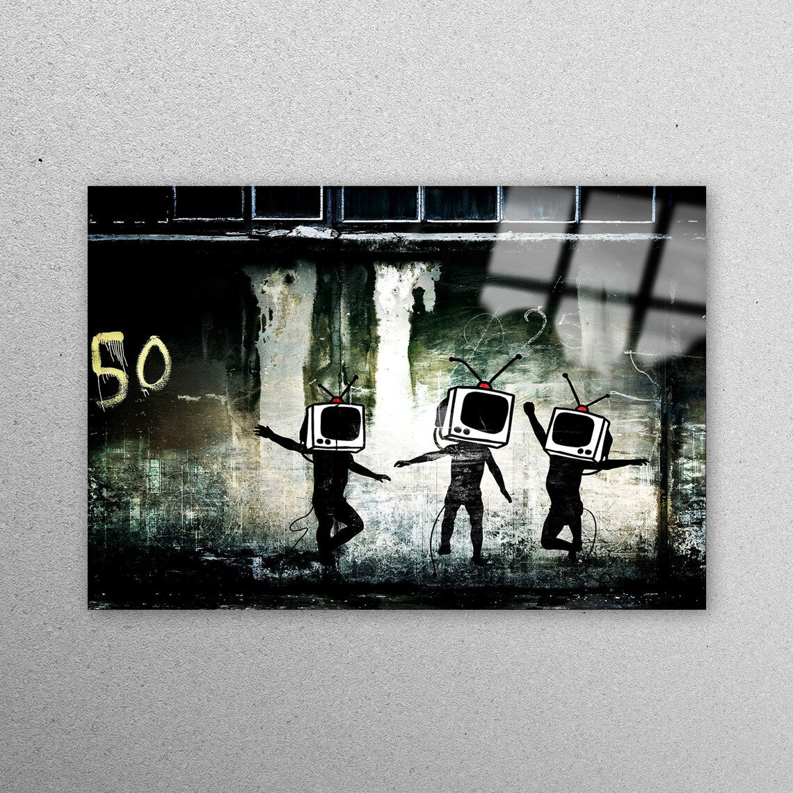 Banksy Dancing TV Acrylic Glass Print Tempered Glass Wall Art 100% Made in Australia Ready to Hang