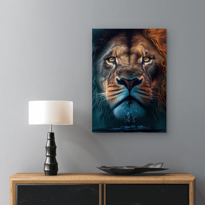 Royal Male Lion Close up 60x90cm Metal Print Ready to Hang