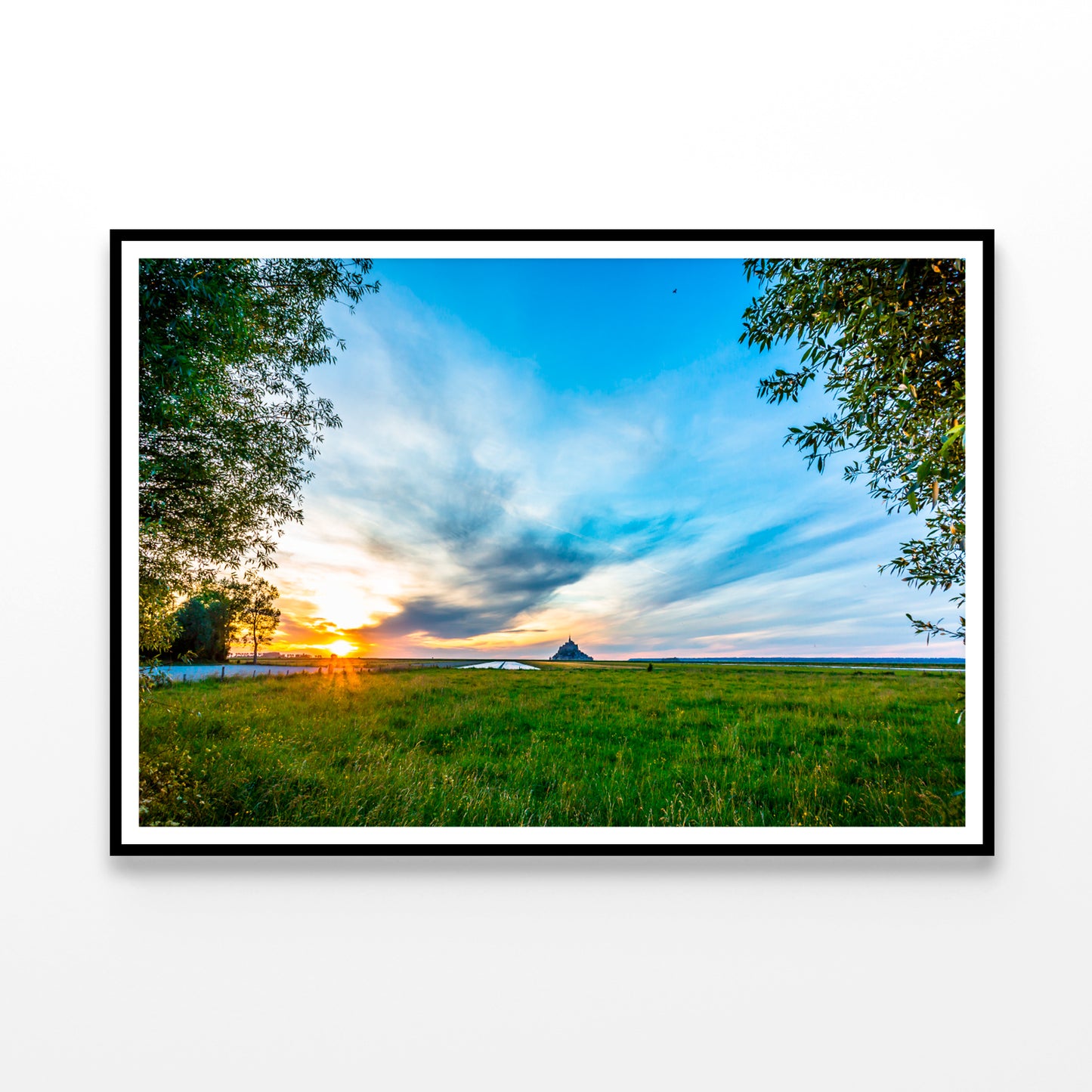 A Grassy Field under a Cloudy Sky Home Decor Premium Quality Poster Print Choose Your Sizes