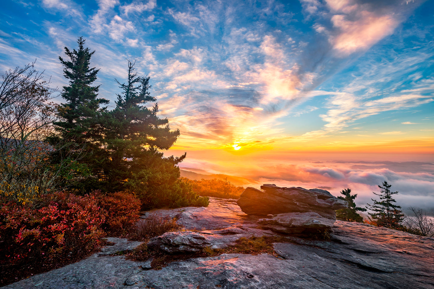 Mountains Sunrise Blue Ridge Parkway North Carolina Home Decor Premium Quality Poster Print Choose Your Sizes