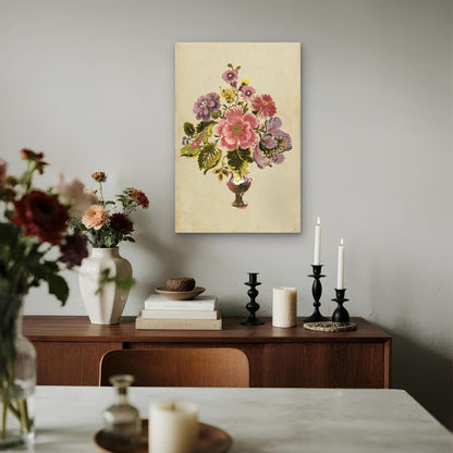 Colorful Bouquet Floral Vase 60x90cm Metal Print Ready to Hang