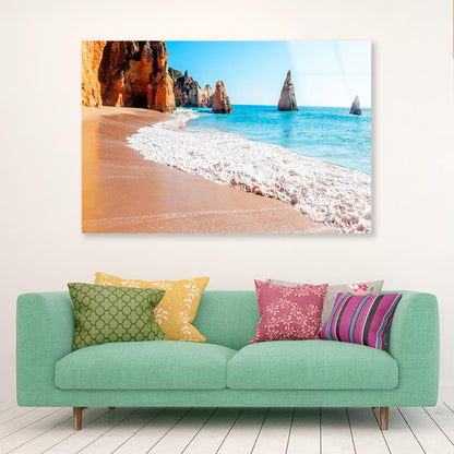 Summer Sandy Beach  Acrylic Glass Print Tempered Glass Wall Art 100% Made in Australia Ready to Hang