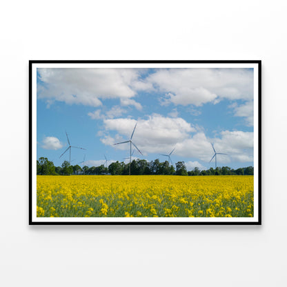 Rapeseed Plant and Wind Turbines Home Decor Premium Quality Poster Print Choose Your Sizes