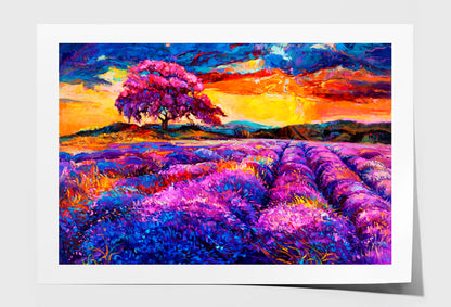 Lavender fields Oil Painting Wall Art Limited Edition High Quality Print Unframed Roll Canvas None