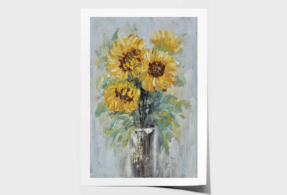 Abstract Sunflower Vase Wall Art Limited Edition High Quality Print