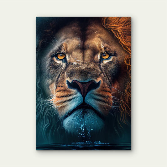 Royal Male Lion Close up 60x90cm Metal Print Ready to Hang