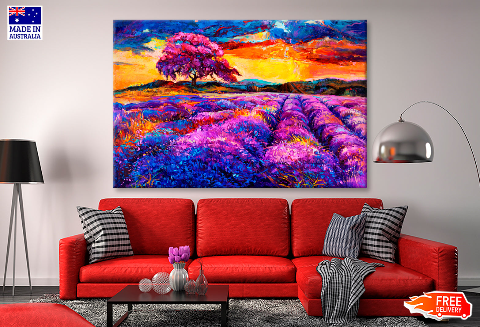 Lavender fields Oil Painting Wall Art Limited Edition High Quality Print