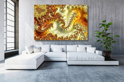 Gold Abstract Art Acrylic Glass Print Tempered Glass Wall Art 100% Made in Australia Ready to Hang