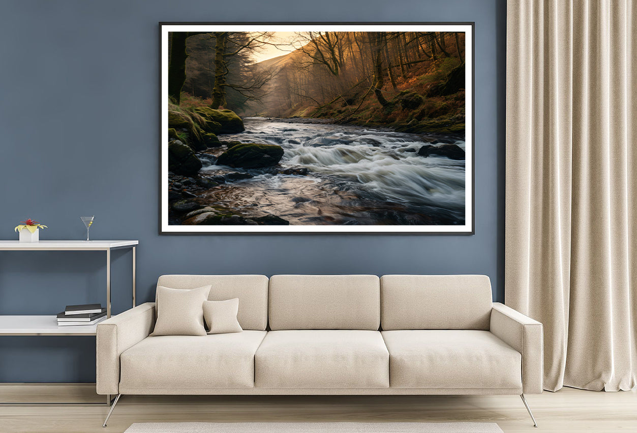 The River Flows through the Mountains of Wales Home Decor Premium Quality Poster Print Choose Your Sizes