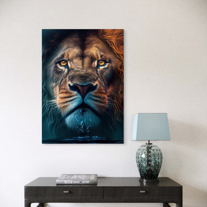 Royal Male Lion Close up 60x90cm Metal Print Ready to Hang