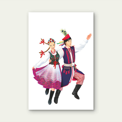 Traditional Polish Folk Costumes 40x60cm Metal Print Ready to Hang