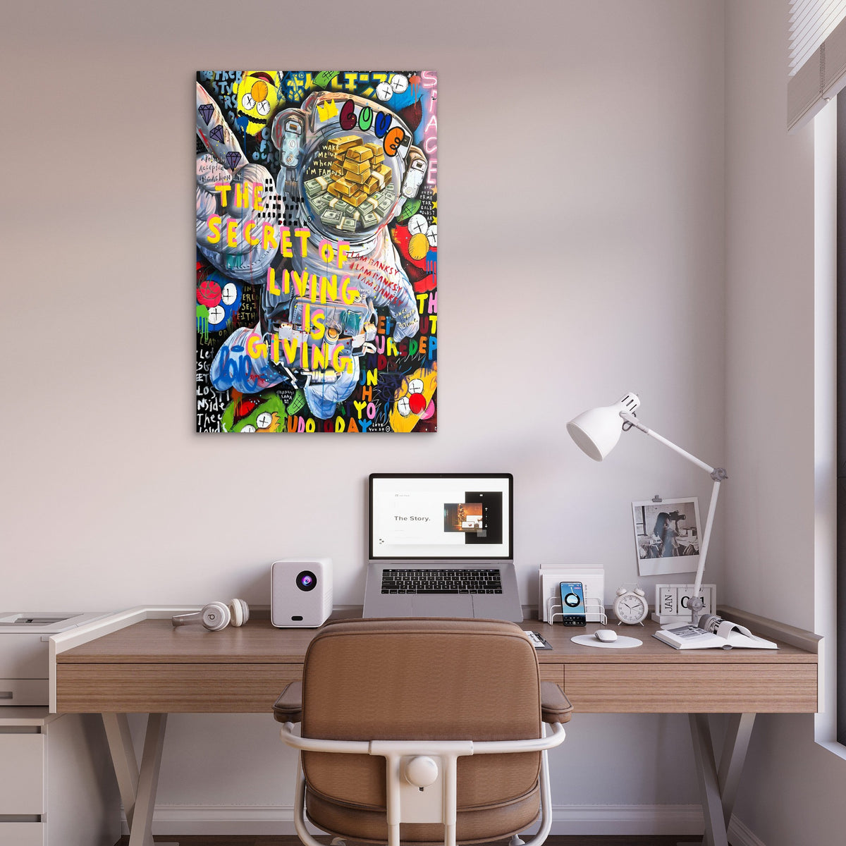 Interstellar Wealth Graffiti Mashup 60x90cm Metal Print Ready to Hang