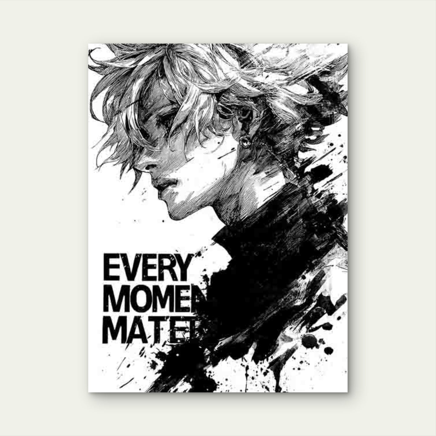 Black & White Every Moment Matters Metal Print Ready to Hang