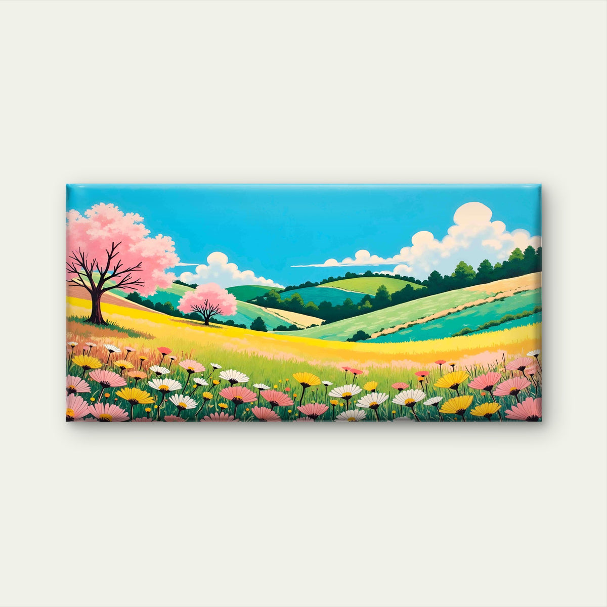 Depicting a Serene Spring Wall Art Canvas Office Home Room Framed 120x60cm