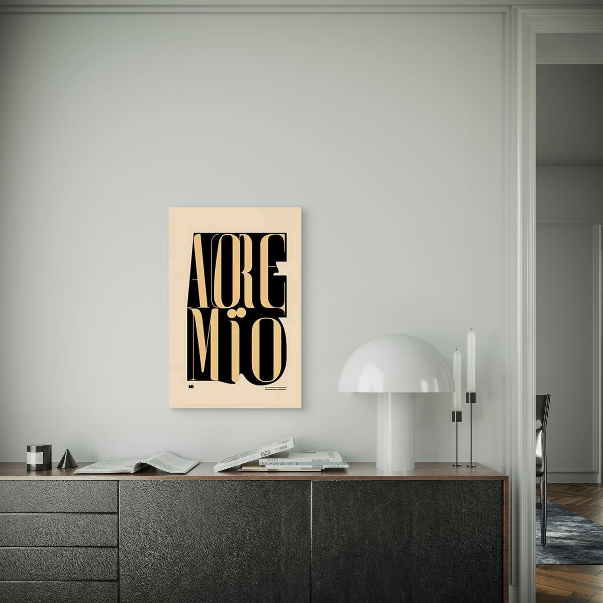 Bold Artistic Typography Design 60x90cm Metal Print Ready to Hang