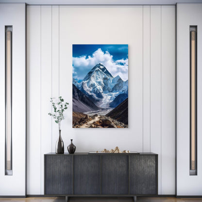 Mount Everest From Rocky Ground 60x90cm Metal Print Ready to Hang