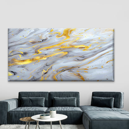 Gold Marble Swirl Texture Wall Art Canvas Office Home Room Framed 120x60cm